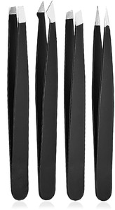 Hot Selling Stainless Steel Eyebrow Tweezer Set 4Pcs Precision Slant Point Beauty Tool Professional OEM Supplier - Product Image 2
