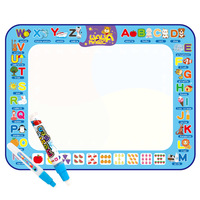 Tapis de dessin magique à l'eau personnalisé de grande taille - Tapis de dessin réutilisable sans désordre, jouet éducatif précoce pour enfants et tout-petits avec stylos et pochoirs