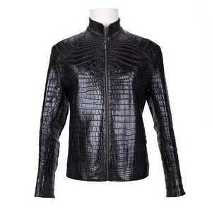 แจ็กเก็ตหนังจระเข้สำหรับผู้ชาย, แจ็กเก็ตหนังจระเข้ชุบหนังวัวใส่สบายออกแบบโลโก้ได้ตามต้องการและ2025 - Product Image 1