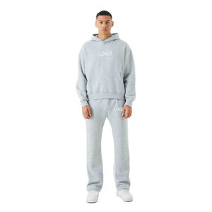 Ensemble survêtement et jogging en coton de qualité supérieure personnalisé pour hommes, avec pulls à capuche surdimensionnés, pantalons de survêtement logo personnalisé - Product Image 4