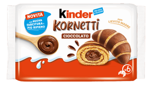 Vente en gros d'usine Kinder Kornetti Croissant fourré au chocolat 252g Snack italien original Pâtisserie moelleuse cuite au four Pack de vente en gros - Product Image 6