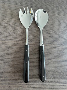 Ensemble de service à salade moderne en acier inoxydable Ustensiles de service à manger durables Cadeau de vaisselle de cuisine élégante - Product Image 2