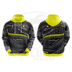 Vêtements décontractés Logo personnalisé Conception Noir/Jaune Sweats à capuche pour hommes Coton Polyester à manches longues Sublimation Hoodie - Product Image 2