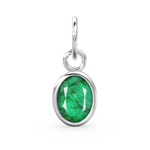 Naturel Ovale Vert Émeraude Teint En Argent Sterling Lunette Boho Pierre De Naissance Sterling Colliers Bijoux De Mode Pendentifs Charmes - Product Image 4