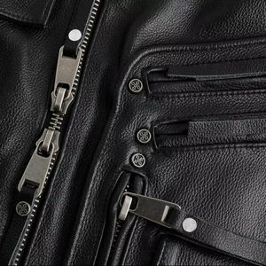 Chaqueta de Cuero de Invierno para Hombre, Nueva Moda, Cuello Alto, Secado Rápido, Transpirable, 6 Bolsillos, Cinturón, Diseño Personalizable, Estilo Casual - Product Image 2