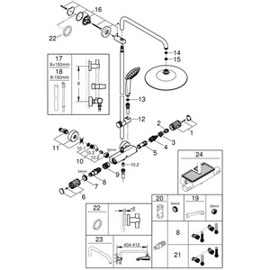 ชุดฝักบัวติดผนังโครเมียม GROHE Euphoria 260 รุ่น 27296_3 THM CoolTouch สำหรับห้องน้ำ - Product Image 4