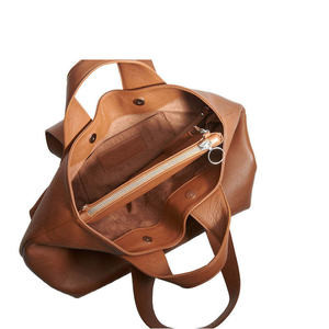 Nouveauté : Sacs à main de luxe pour femmes en cuir véritable, avec fermeture éclair et design épaules tombantes, collection mode - Product Image 5