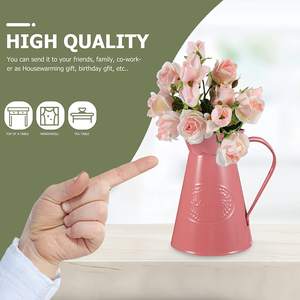 Jarra de Metal de nuevo diseño, jarrón para flores, jarra para flores, maceta de hierro rosa galvanizada para decoración de interiores y exteriores - Product Image 3