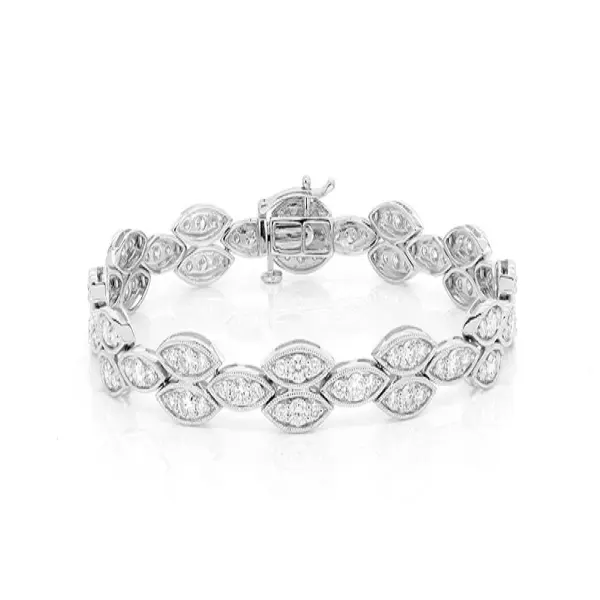 Unieke Marquise Ontwerp Ronde Gesneden Moissanite Link Armband Custom Groothandel Diamanten Sieraden Voor Dames Verjaardag Git Armband