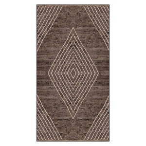 RUGS DEPOT LXDP-0966 Wholesale Terracotta Gold Modern Vintage Digital Printed Machine Washable Chenille Area Rug Non <b>Slip</b> - Product Image 1