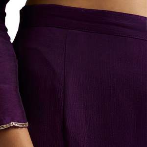 Traje de Sharara bordado de Dana de corte púrpura con Dupatta para ropa de fiesta elegante y traje de boda indio tradicional - Product Image 6