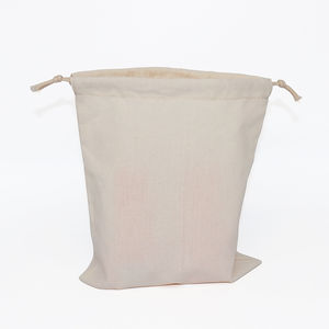 ถุงผ้าฝ้ายลายจุดพิมพ์ซิลค์สกรีนคุณภาพสูงพร้อมหูเชือกแบบดึงได้ สำหรับเก็บของ  พร้อมโลโก้สีตามสั่งแบบหรูหรา - Product Image 3