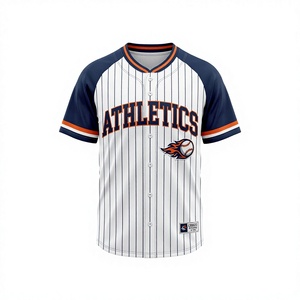 Maillot de baseball personnalisé avec nom et numéro de l'équipe, impression par sublimation 3D, col en V court, protection UV, pour hommes et femmes, été, respirant, séchage rapide - Product Image 3