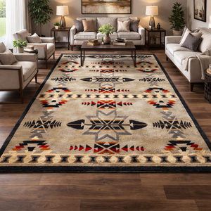 Tapis en laine tufté à la main – Motif géométrique du sud-ouest, tapis de qualité supérieure - Product Image 3