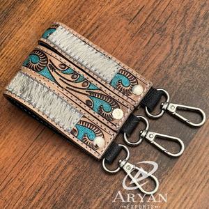 Offre Spéciale porte-clés en cuir usiné à la main en cuir véritable porte-clés personnalisé porte-clés Cowgirl clés de voiture bracelet porte-clés occidentaux - Product Image 1