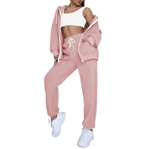 Plus Size Heavyweight Eco-Friendly Active Wear Two-<b>Piece</b> Women's Tracksuit Workout Jogging Sets with Pockets - Product Image 3