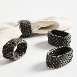 Servilleteros de ratán de alta tendencia, y el restaurante para el hogar Decoración de mesa, servilletas tejidas a mano, soportes de anillo - Product Image 1