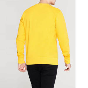 Usine personnalisée 100% coton jaune sweat Vintage surdimensionné col rond à capuche avec basiques brodés sweat-shirt d'hiver - Product Image 2