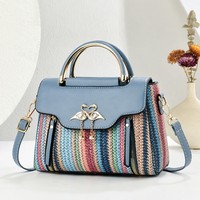 Nouvel Arrivage Sac Femme Tissé Multicolore Grande Capacité Sac à Main Commuter Sac Bandoulière Élégant Cadeau Tendance