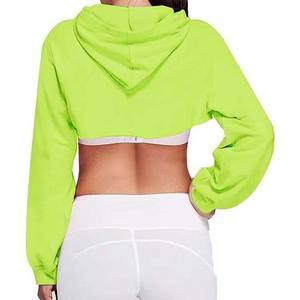 Hoodie court très demandé pour usage décontracté, tissu léger, toucher doux, fabrication en gros de hoodies courts pour femmes - Product Image 2