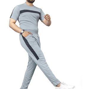 Ropa informal de verano para hombre, conjunto de chándal de dos piezas, ropa de calle de algodón 100%, chándal de verano con logotipo impreso personalizado - Product Image 5