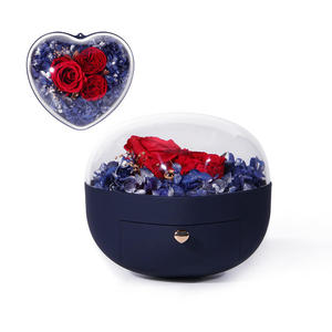 Boîte à bijoux en forme de cœur Jeulia, fleur éternelle, boîte cadeau en métal, plastique, papier ABS pour l'affichage de bijoux - Product Image 1