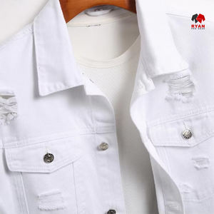 Chaqueta Vaquera de Mezclilla Gruesa Personalizada con Cierre de Botones para Hombre, Chaqueta Vaquera de Mezclilla para Hombre, Informal de Invierno, Tejida - Product Image 5