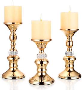 Bougeoir fini en laiton métal T lumière chandelier piliers décoratif pour la décoration de la maison bougeoir luxe pour la vente - Product Image 3