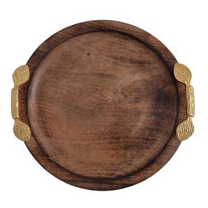 Offre Spéciale Plateau de service en bois fabriqué à la main Décoration de la maison Table à thé basse Plateau de service Finition naturelle Plateau en bois d'acacia. - Product Image 1