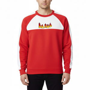 Sweat-shirt pour homme, nouvelle collection 2025, décontracté, col rond, 100% coton molletonné, épaules tombantes, streetwear, couleur contrastée - Product Image 1