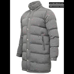 Vestes bouffantes d'hiver décontractées avec capuche réglable Camo noir en nylon pour hommes élégants - Product Image 3