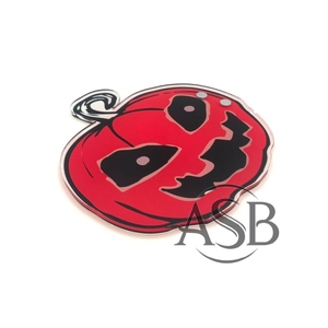 Azulejos de pestañas acrílicas con logotipo personalizado de Halloween con imanes para pinzas, diseño sostenible ovalado, azulejos de pestañas con lazo de calabaza bonitos personalizados - Product Image 2