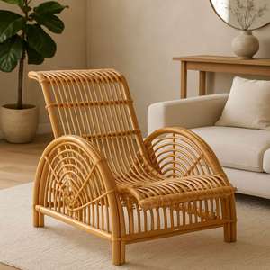 Muebles modernos de ratán para exteriores Diseño minimalista cómodo con acabado liso para casas de campo Hoteles Parques y villas - Product Image 2