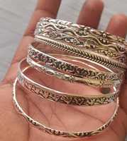 Femmes Boho Vintage Bahamien Poisson Fleur 8 Pièces Argent Sterling Plaqué Bracelet Ensemble Réglable Empilable Bracelet Christian Cadeau