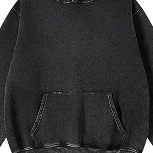 Sudadera con Capucha de Forro Polar Personalizada de Alta Calidad, Estilo Urbano, Vintage, Lavado Ácido, Decolorado por el Sol, Desgastado, Doble Capa, Sólida - Product Image 5