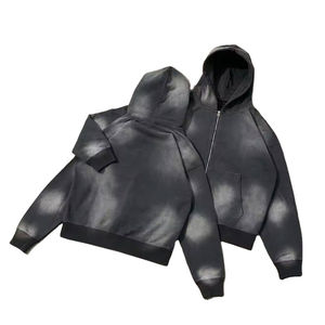 Vente en gros de vêtements de rue délavés au soleil à capuche de couleur claire personnalisés pour hommes, survêtement 100% coton, ensemble de 2 pièces pour l'hiver - Product Image 4