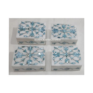 Handicrafts Rectangle Shape Handmade Polished Marble Mop Inlay Jewelry <b>Boxes</b> of Business <b>Gift</b> for Multipurpose Use in Low Cost - Product Image 1