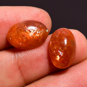 Pierre précieuse naturelle de qualité supérieure, pierre de soleil rouge, forme ovale lisse, taille 14x10x5 mm, pour la fabrication de bijoux en DIY, bijoux faits à la main - Product Image 1
