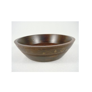 Bol de service en bois de manguier naturel de grande taille au design moderne, fabriqué à la main de haute qualité pour la salade, la soupe au riz et les aliments. - Product Image 3