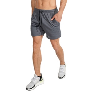 Short de gymnastique personnalisé pour hommes avec entrejambe de 5 pouces double couche 100% polyester Street Wear décontracté dentelle basket-ball maille motif solide - Product Image 3