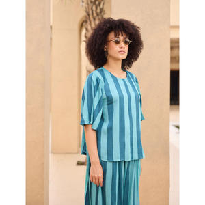 Ensemble court rayé Alma Modal 2 pièces - Tenue décontractée assortie - Product Image 5