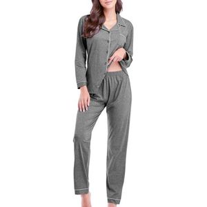 Ensemble de pyjama doux pour femmes taille M-W classique Long confort Design taille élastique boutonné caractère respirant pour un usage domestique ODM - Product Image 6