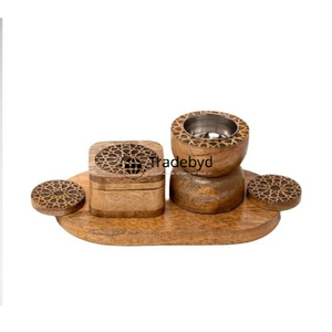 Handcrafted Wooden Bakhoor Burner with Detachable <b>Lid</b> <b>Designed</b> for Effortless Incense Use and Elegant Home Decor <b>by</b> Tradebyd - Product Image 6