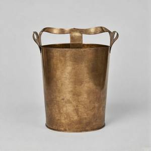 TossEase Bin Poubelle en métal gaufré Poubelle pour bureau à domicile Cuisine Restaurant Salle de bain-pour la gestion des déchets de papier - Product Image 1