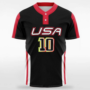 Vente en gros Maillot de baseball personnalisé à deux boutons Tissu en polyester respirant Chemises de sport Impression par sublimation Design uni - Product Image 3