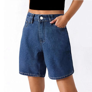 2025 nuevo superventas personalizado de alta calidad holgado 100% algodón corto de mezclilla para mujer con estilo recto, pantalones cortos para mujer - Product Image 6