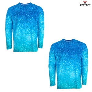 Maillot de pêche imperméable à manches longues 100% polyester, séchage rapide, léger, impression par sublimation personnalisée, vente en gros de chemises - Product Image 3