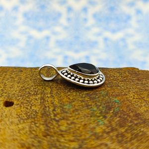 Colgante de luz de plata delicada al por mayor, piedras preciosas de cuarzo ahumado Natural, piedra facetada, regalo para niños, encanto, incrustación de ajuste de bisel - Product Image 3