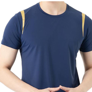 Camisetas Deportivas de Manga Corta para Hombre, Ajustadas, de Algodón y Elastano, para Gimnasio, Running, Verano, Fitness, Venta Caliente - Product Image 4