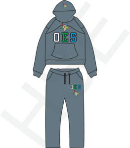 Ensemble deux pièces avec logo OES |   Ensemble sweat-shirt et jogging multicolores pour femmes - Product Image 2